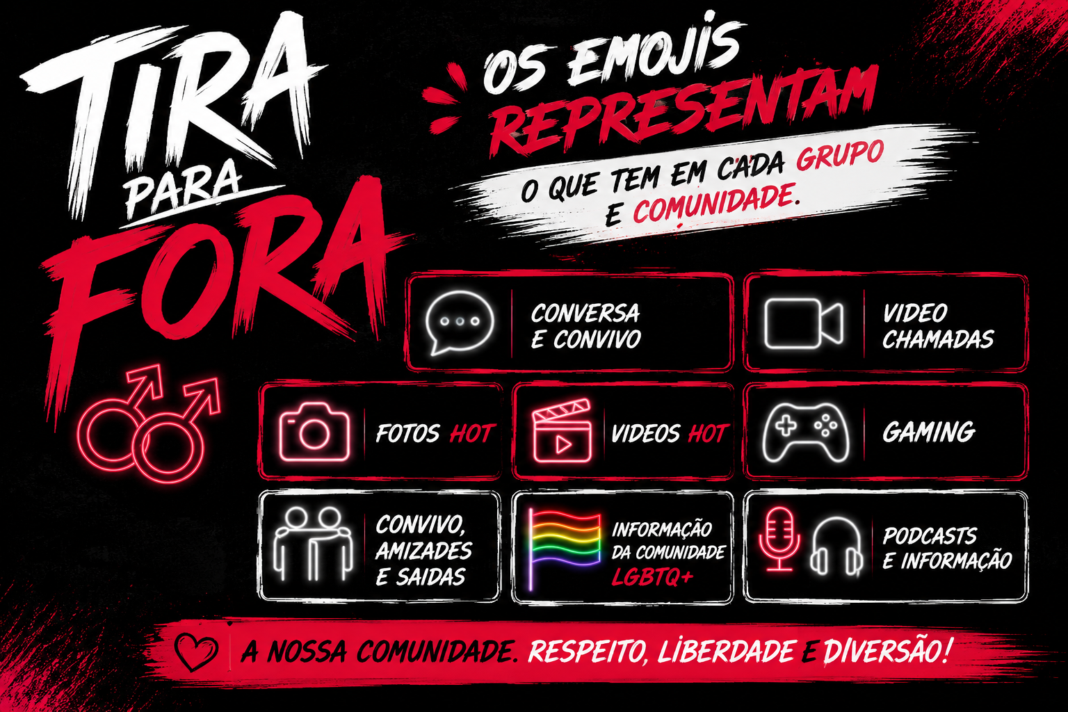 O que existe em cada grupo Tira Para Fora